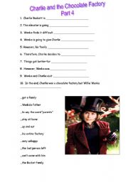 English Worksheet: CHARLIE AND THE CHOCOLATE FACTORY (Part 4)