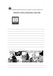 English worksheet: PASSIVE VOICE - MEANING AND USE