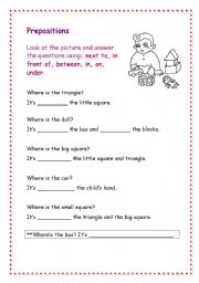 English worksheet: Easy Preposition Review