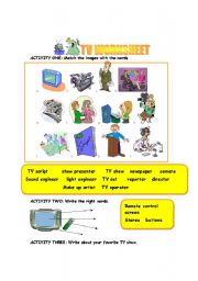 English Worksheet: TV worksheet