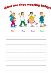 English Worksheet: What are they wearing today?