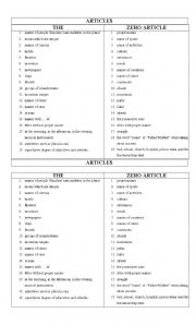 English Worksheet: articles