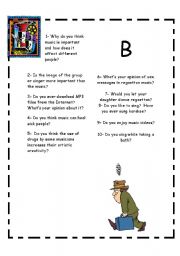 English worksheet: Music B