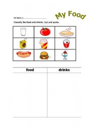 English Worksheet:  Food or Drinks