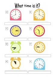 English Worksheet: What time is it?