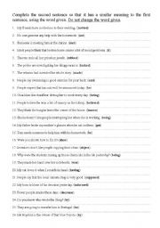 English Worksheet: Passive Voice Transfromations