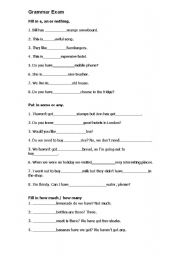 English Worksheet: grammar exam