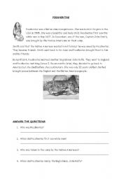 English Worksheet: Reading - Pocahontas