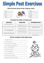 English Worksheet: Simple Past - Mixed Exercises