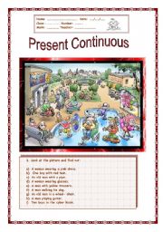 English Worksheet: Present Continuous