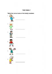 English worksheet: Family members