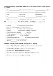English worksheet: RELATIVE PRONOUNS AND PAST PERFECT