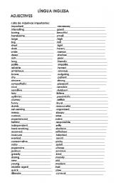 English worksheet: ADJECTIVES