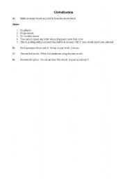 English Worksheet: Globalisation anagrams - vocabulary builder