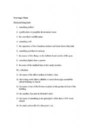 English Worksheet: Scavenger Hunt read and respond activity