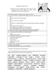 English Worksheet: TALKING ABOUT LAW