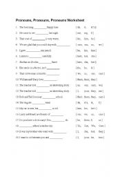 Pronouns Pronouns Pronouns Worksheet