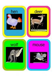 English worksheet: animal flashcards