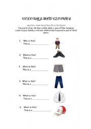 English worksheet: Colours and clothes