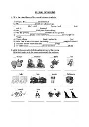 English Worksheet: PLURAL OF NOUNS