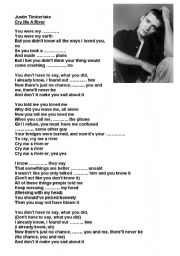 English Worksheet: cry me a river justin timberlake