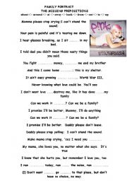 English Worksheet: family portrait pink