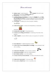 English worksheet: Idioms with animals