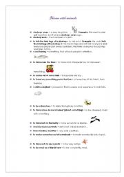 English Worksheet: Idioms with animals