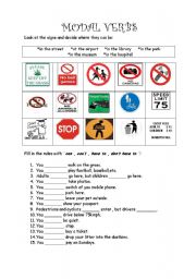 English Worksheet: modal verbs