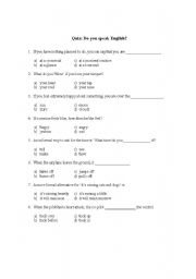 English worksheet: Idioms and Phrasal verbs quiz