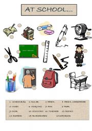 English Worksheet: SCHOOL OBJECTS
