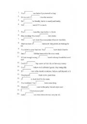 English worksheet: MODALS