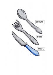 English Worksheet: Cutlery flashcard