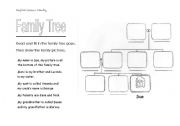 English Worksheet: Sues family tree