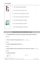 English Worksheet: Introduction to comparatives and superlatives