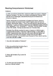 English Worksheet: Veterans