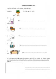 English worksheet: Animals in the house