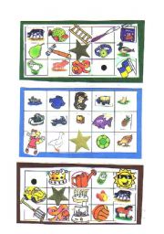 English Worksheet: Bingo cards (set 1)