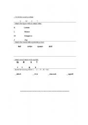 English Worksheet: TEST SUITABLE FOR  KG AGES