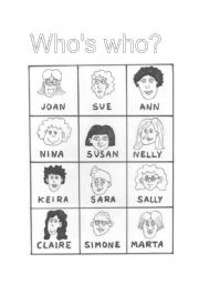 English Worksheet: Whos who?