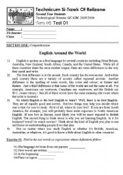 English Worksheet: English Around the World V1 (Author-Bouabdellah)