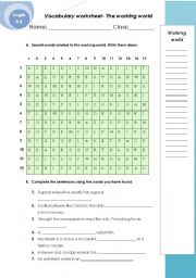 English Worksheet: The working world - wordsearch