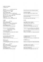 English worksheet: love you more