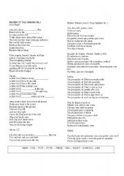 English worksheet: mambo number 5