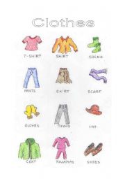 Clothes picture dictionary