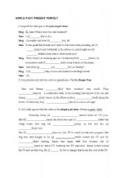 English worksheet: Exercises simple past