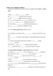 English Worksheet: Exercises present perfect