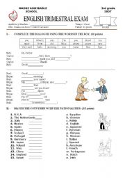 English Worksheet: english exam for teenagers