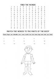 English Worksheet: parts of the body