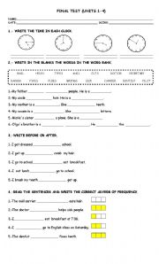 English Worksheet: test